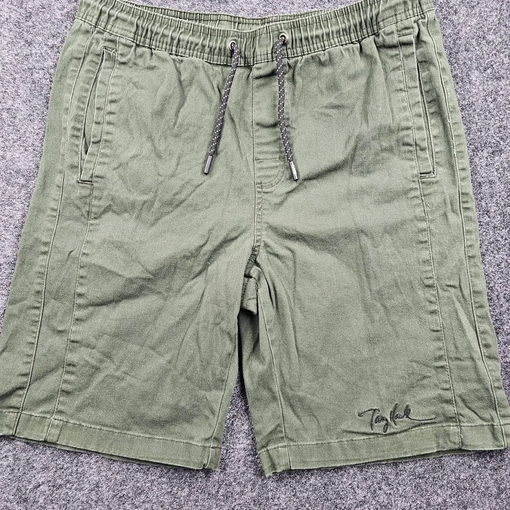 Tony Hawk Shorts Mens M Green Drawstring Elastic Waist Stretch Casual Skate